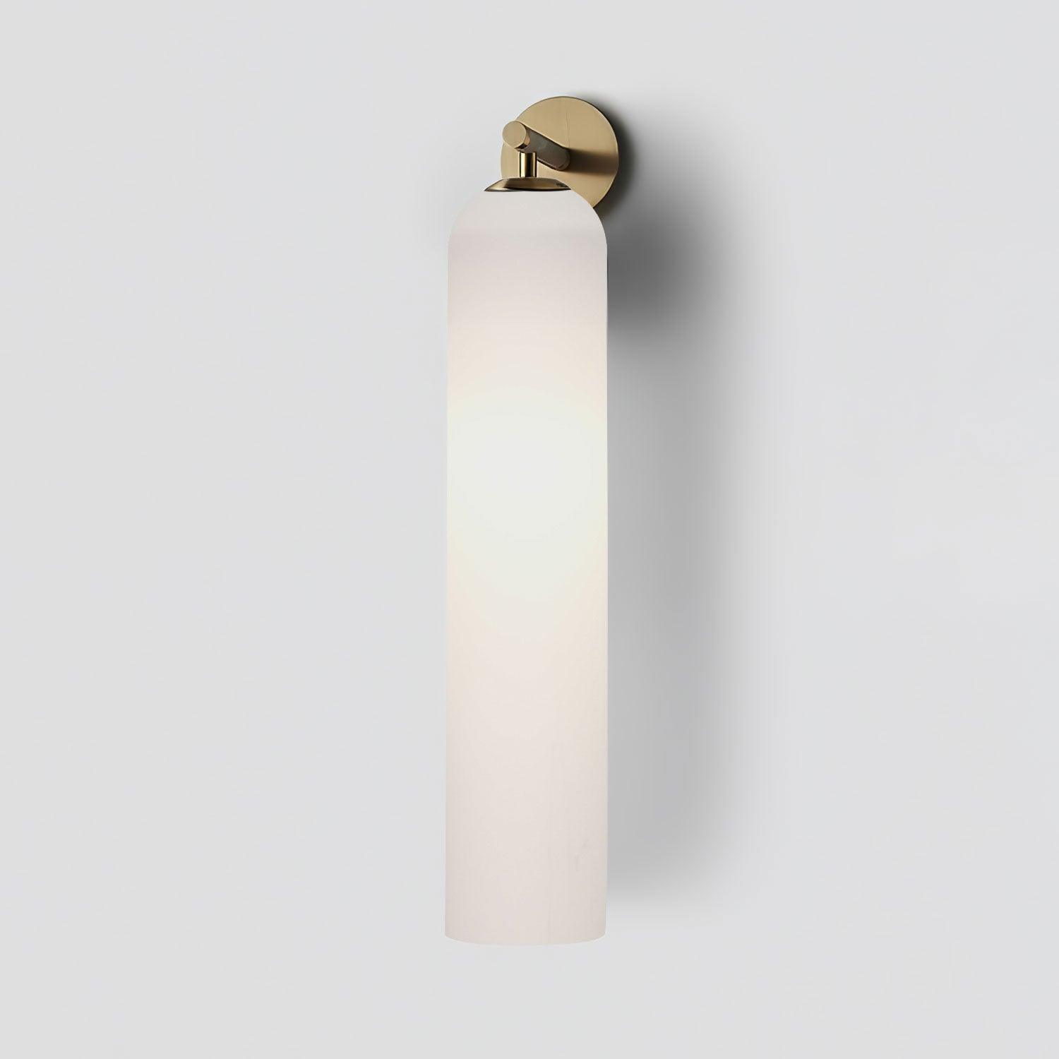 Art Glass Sconce 18.9 in Cylindrical Wall Light Frosted White for Bedroom Hallway Living Room Ambience Decorative Lighting Fixture | Thomler