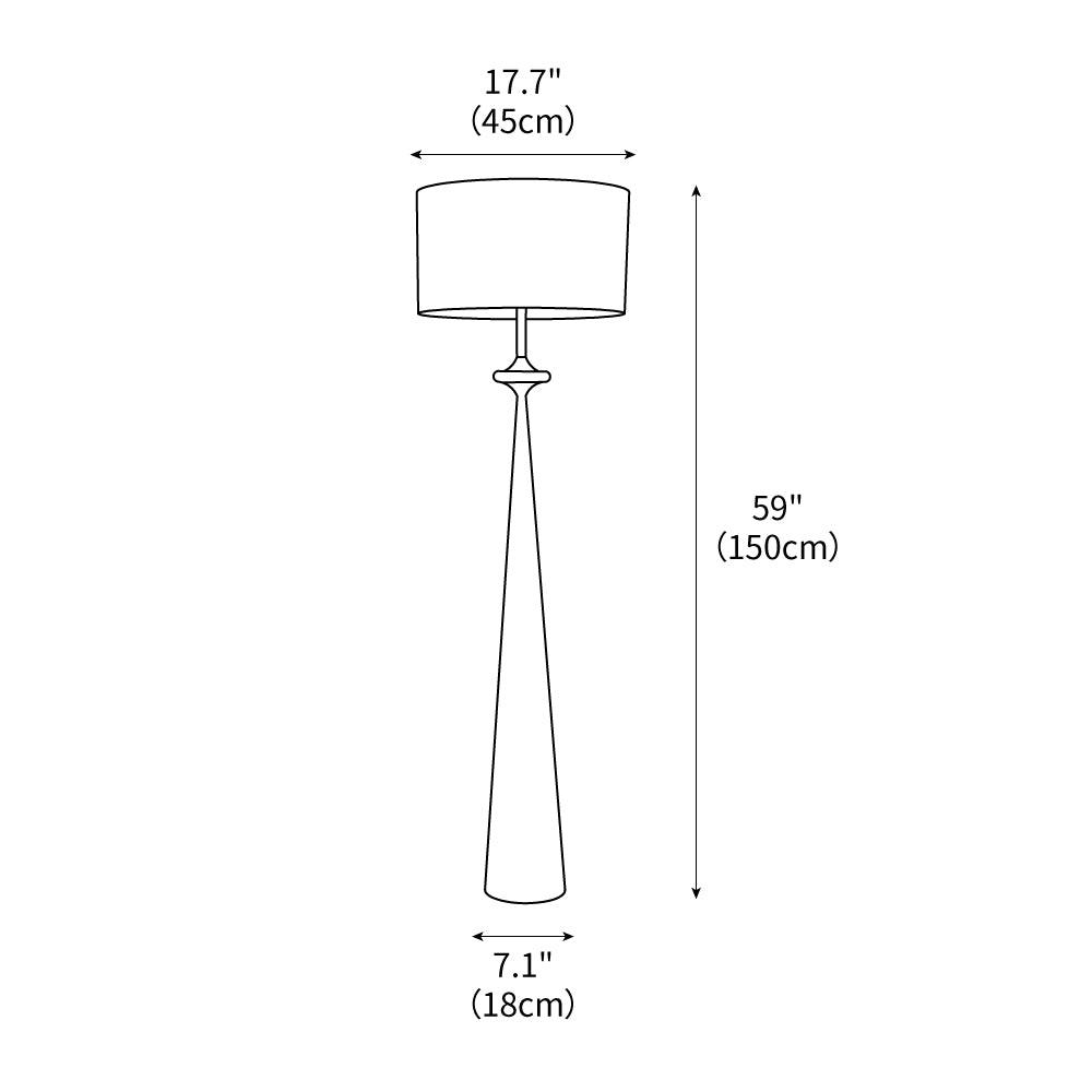 Floor Lamp Wood 65.4 in White Shade Living Room Ambient Lighting Contemporary Decor | Thomler