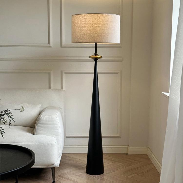 Floor Lamp Wood 65.4 in White Shade Living Room Ambient Lighting Contemporary Decor | Thomler