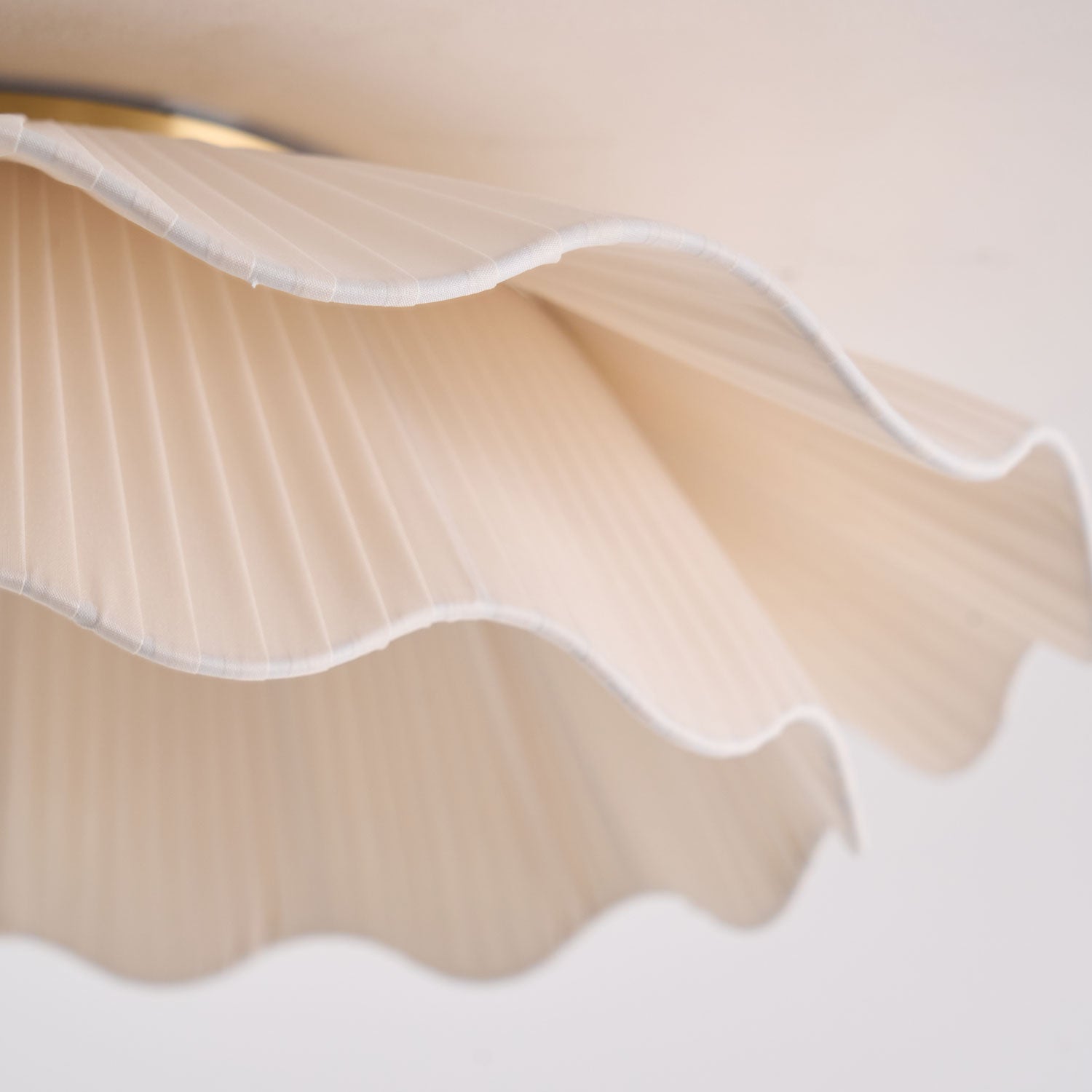 Ceiling Light Fabric Pleated Shade 19.7 in White Flush Mount Bedroom Living Room Ambient Lighting Modern | Thomler