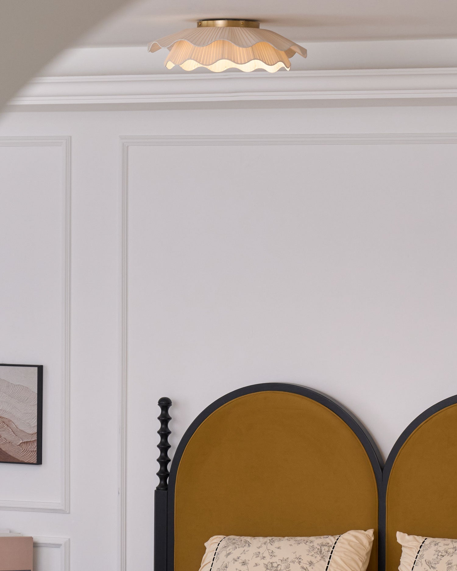 Ceiling Light Fabric Shade Integrated LED 50.0 cm Beige Bedroom Hallway Dimmable Flush Mount Indoor Lighting | Thomler