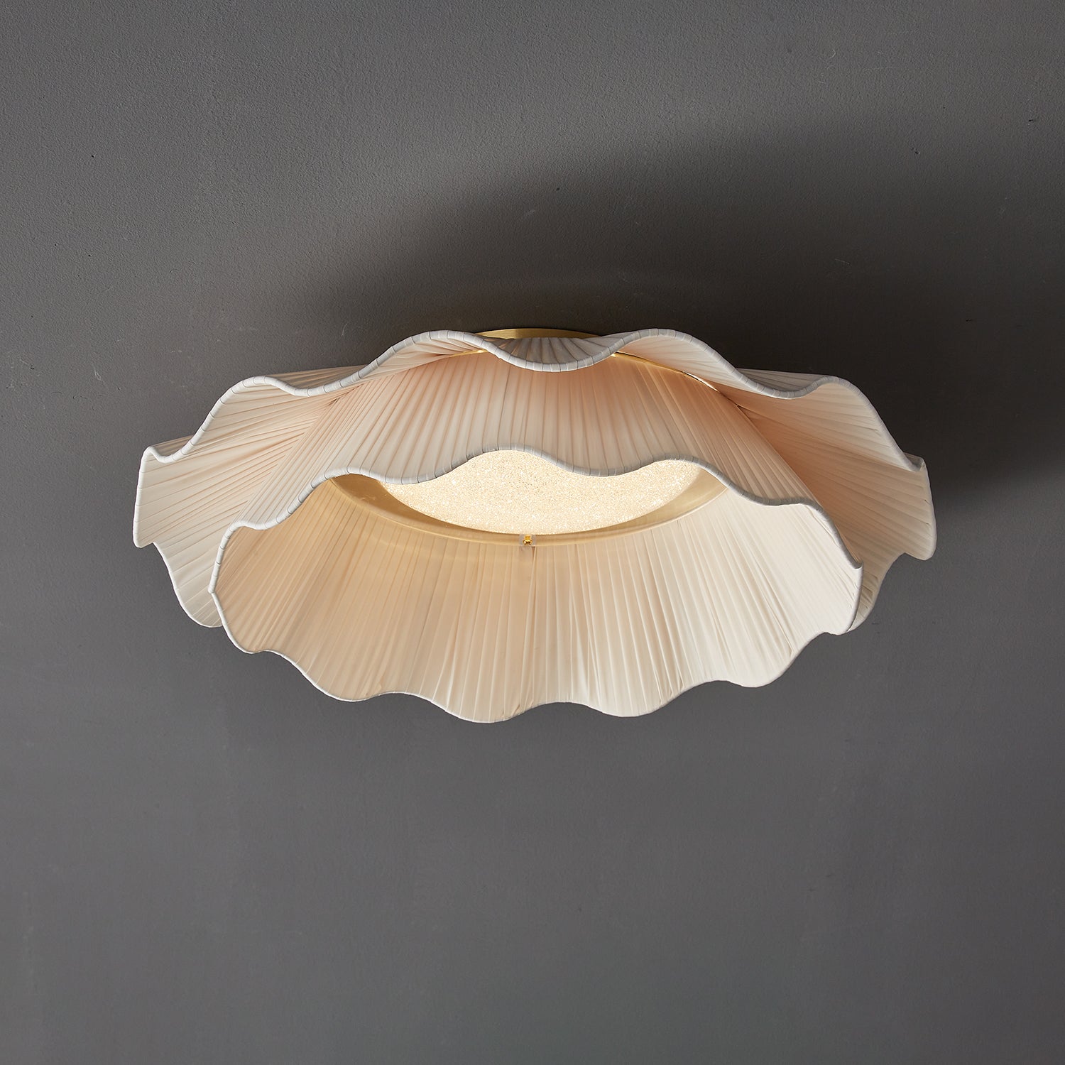 Ceiling Light Fabric Shade Integrated LED 50.0 cm Beige Bedroom Hallway Dimmable Flush Mount Indoor Lighting | Thomler