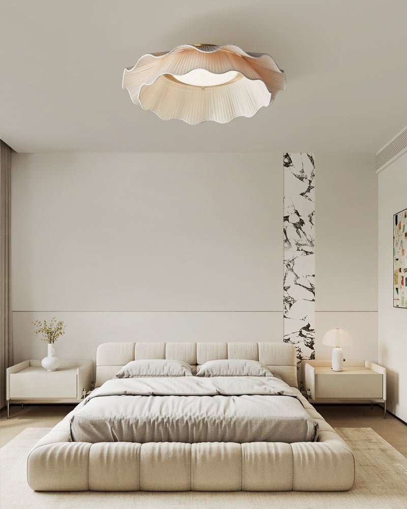 Ceiling Light Fabric Shade Integrated LED 50.0 cm Beige Bedroom Hallway Dimmable Flush Mount Indoor Lighting | Thomler