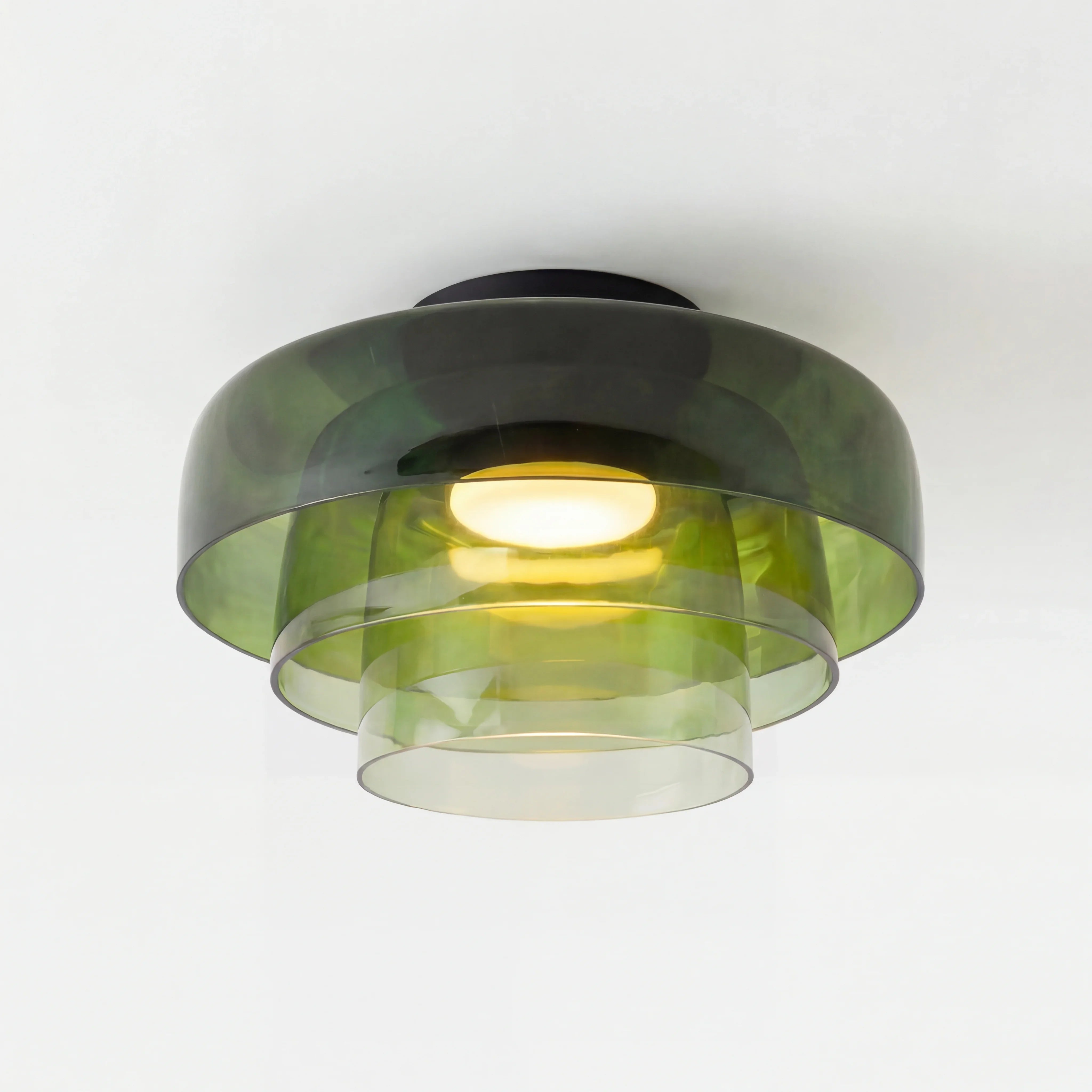 Ceiling Light Glass Multi-Layer Disc 16.5 in Contemporary Living Room Bedroom Dining Room Fixture | Thomler
