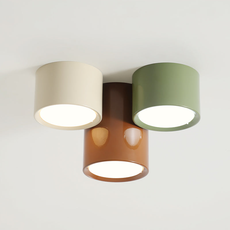 Minimalist Flush Mount LED Ceiling Light with Colorful Acrylic Shade for Bedroom, Hallway & Kids' Room | Thomler