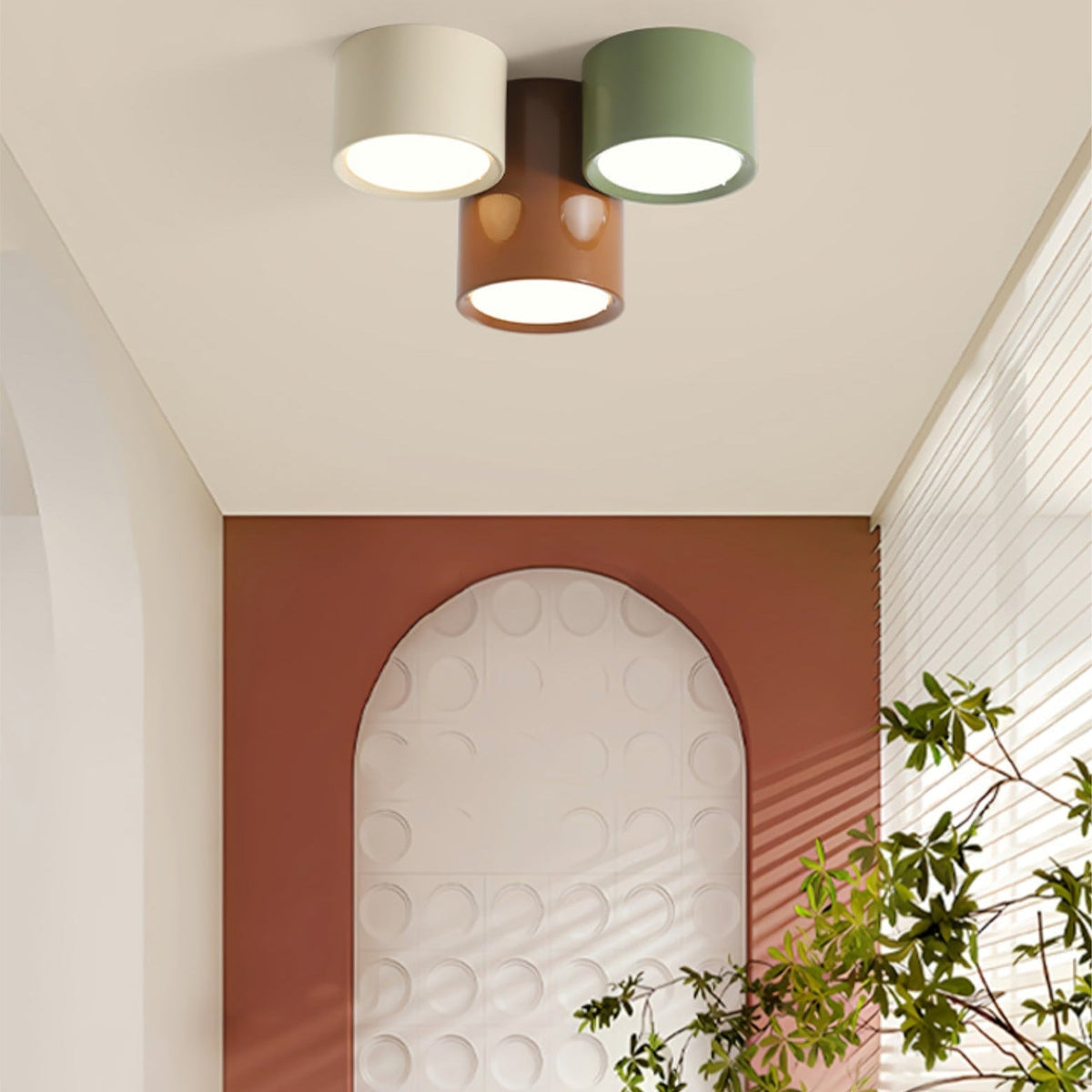 Minimalist Flush Mount LED Ceiling Light with Colorful Acrylic Shade for Bedroom, Hallway & Kids' Room | Thomler