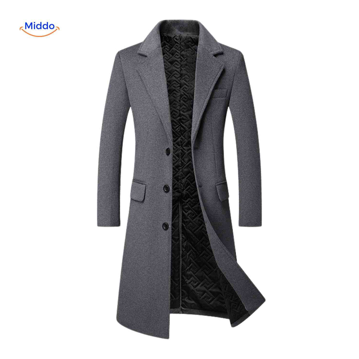 Men's Knee-Length Wool Overcoat – Classic British Heritage Styling for Fall & Winter | Thomler