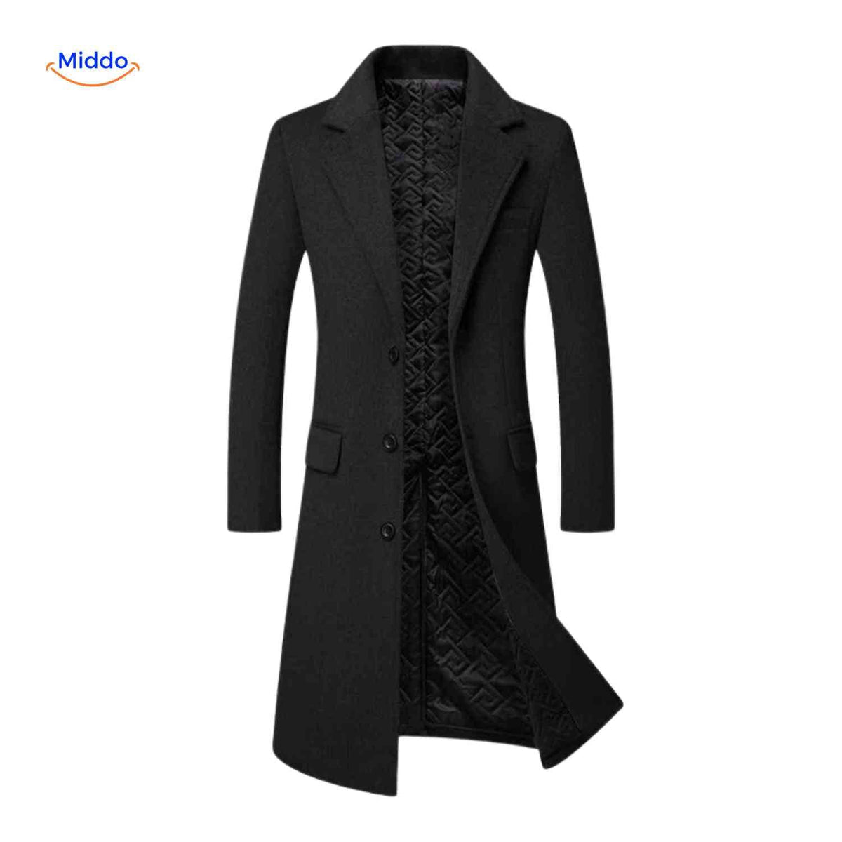 Men's Knee-Length Wool Overcoat – Classic British Heritage Styling for Fall & Winter | Thomler