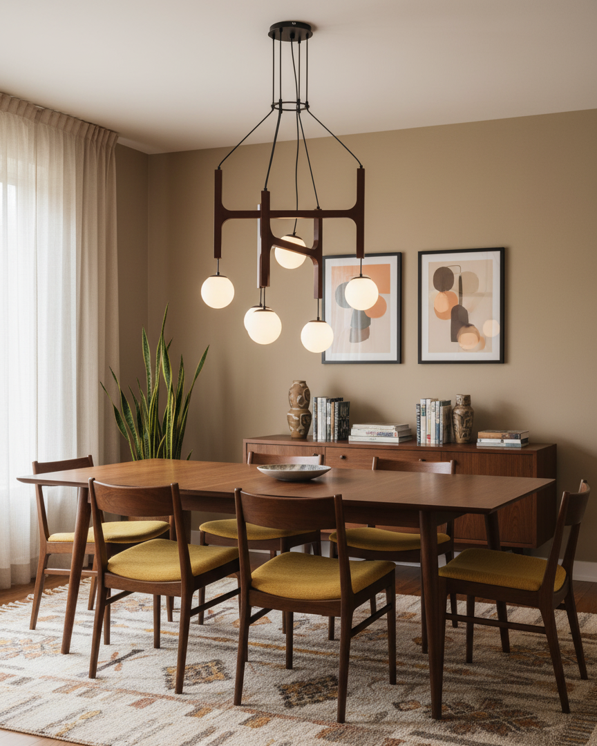Chandelier Wood Multi-Light 23.6 in White Indoor Dining Room Pendant Light Adjustable Height | Thomler