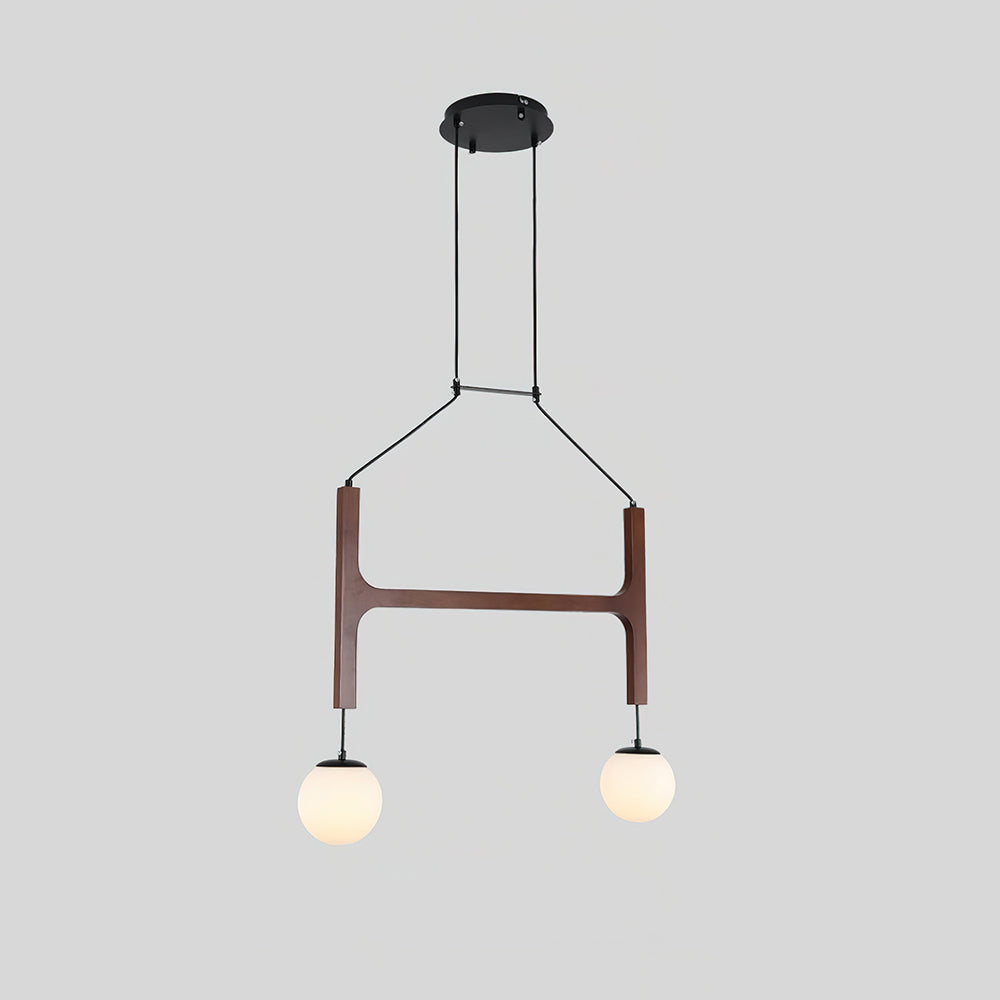 Chandelier Wood Multi-Light 23.6 in White Indoor Dining Room Pendant Light Adjustable Height | Thomler