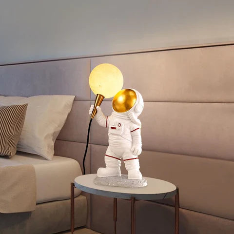 Table Lamp Resin 14 in Floating Astronaut Desk Bedroom Night Light Cosmic Decor | Thomler
