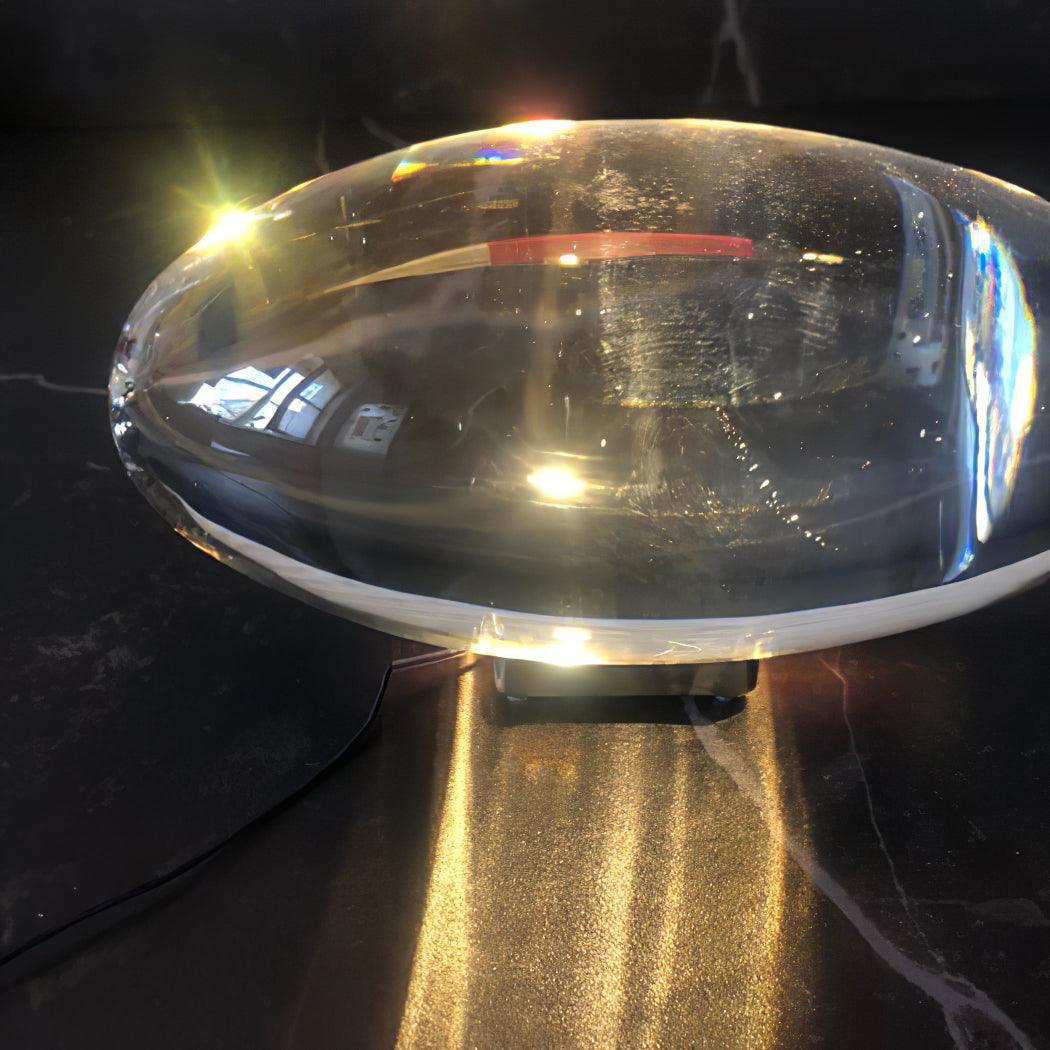 Atman Glass Oval Table Lamp 6.3 in x 3.1 in Chrome Indoor Accent Lighting Warm Neutral Cool | Thomler