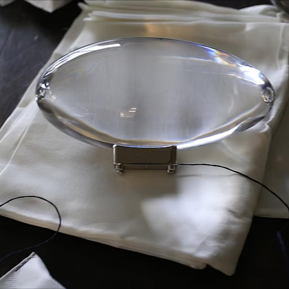 Atman Glass Oval Table Lamp 6.3 in x 3.1 in Chrome Indoor Accent Lighting Warm Neutral Cool | Thomler