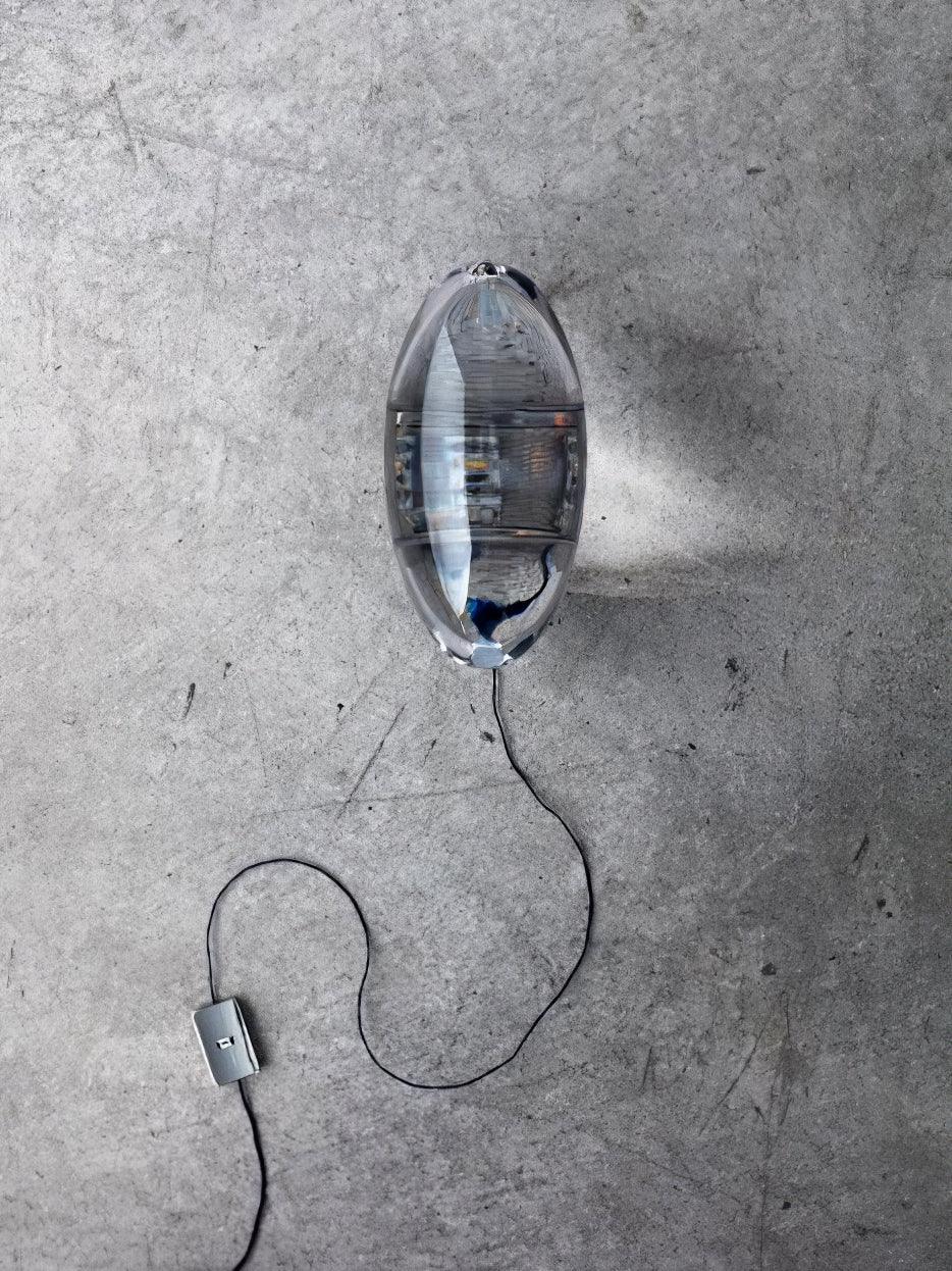Atman Glass Oval Table Lamp 6.3 in x 3.1 in Chrome Indoor Accent Lighting Warm Neutral Cool | Thomler