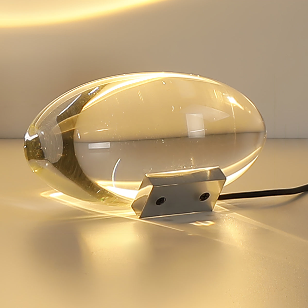 Table Lamp Crystal Glass Chrome Indoor Mood Lighting Bedroom Side Table LED Ambient Light Modern Decor | Thomler