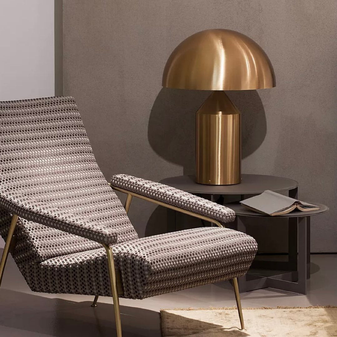 Geometric Table Lamp 13.8 in Metal Modern Bedroom Living Room Ambient Light Sculptural Design | Thomler