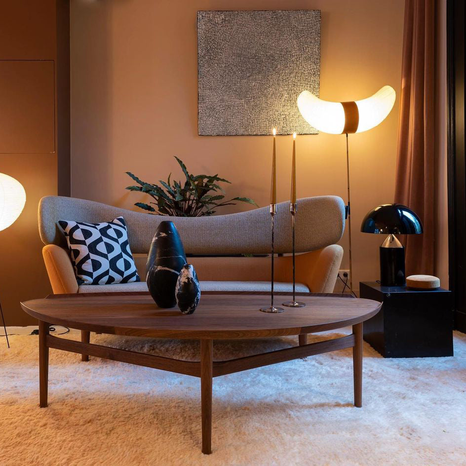 Geometric Table Lamp 13.8 in Metal Modern Bedroom Living Room Ambient Light Sculptural Design | Thomler