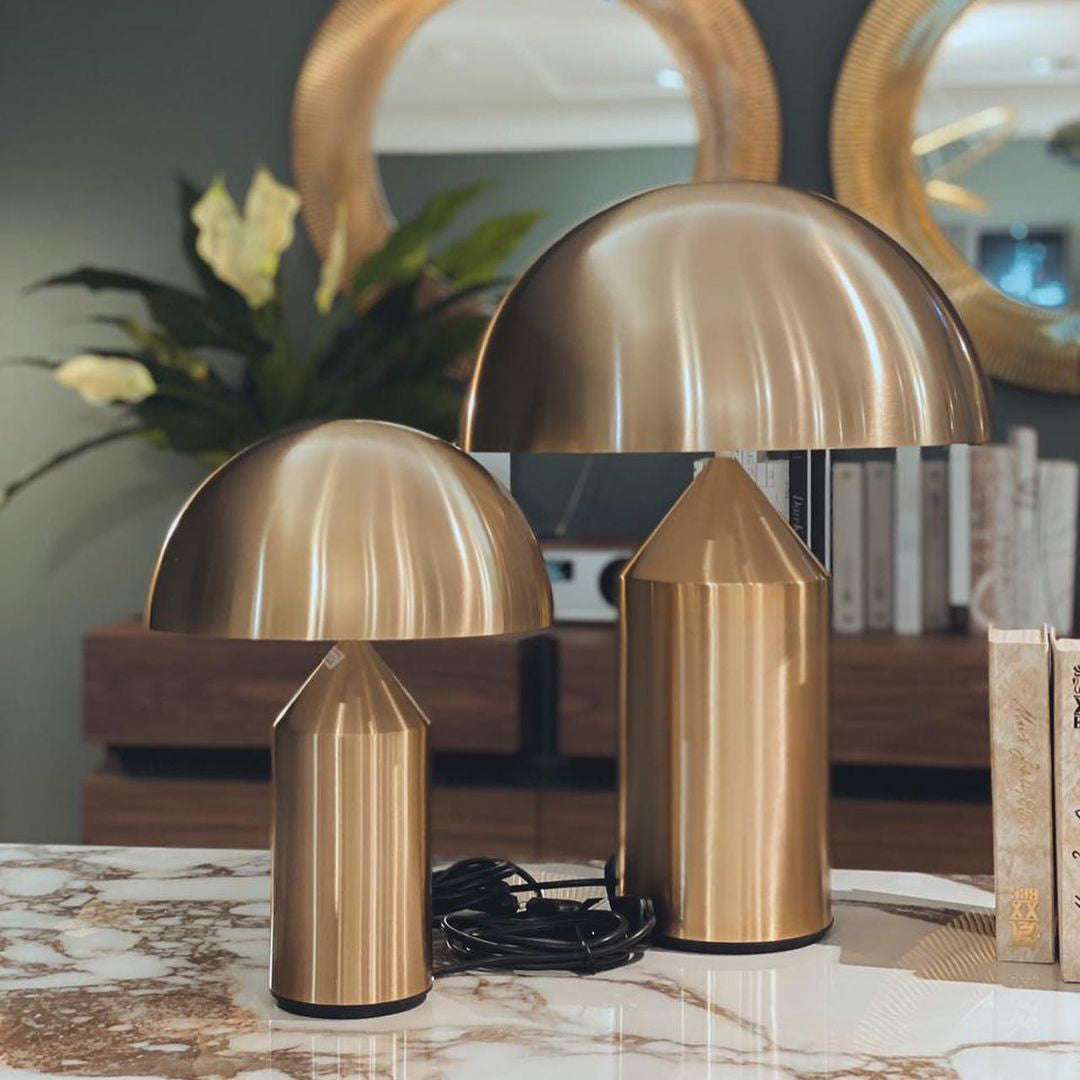 Geometric Table Lamp 13.8 in Metal Modern Bedroom Living Room Ambient Light Sculptural Design | Thomler