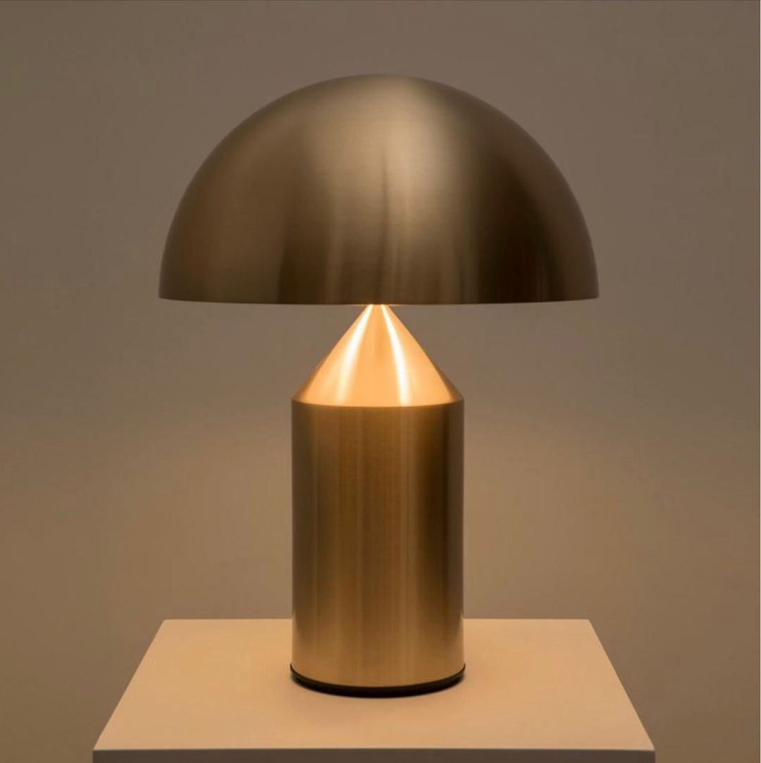 Geometric Table Lamp 13.8 in Metal Modern Bedroom Living Room Ambient Light Sculptural Design | Thomler