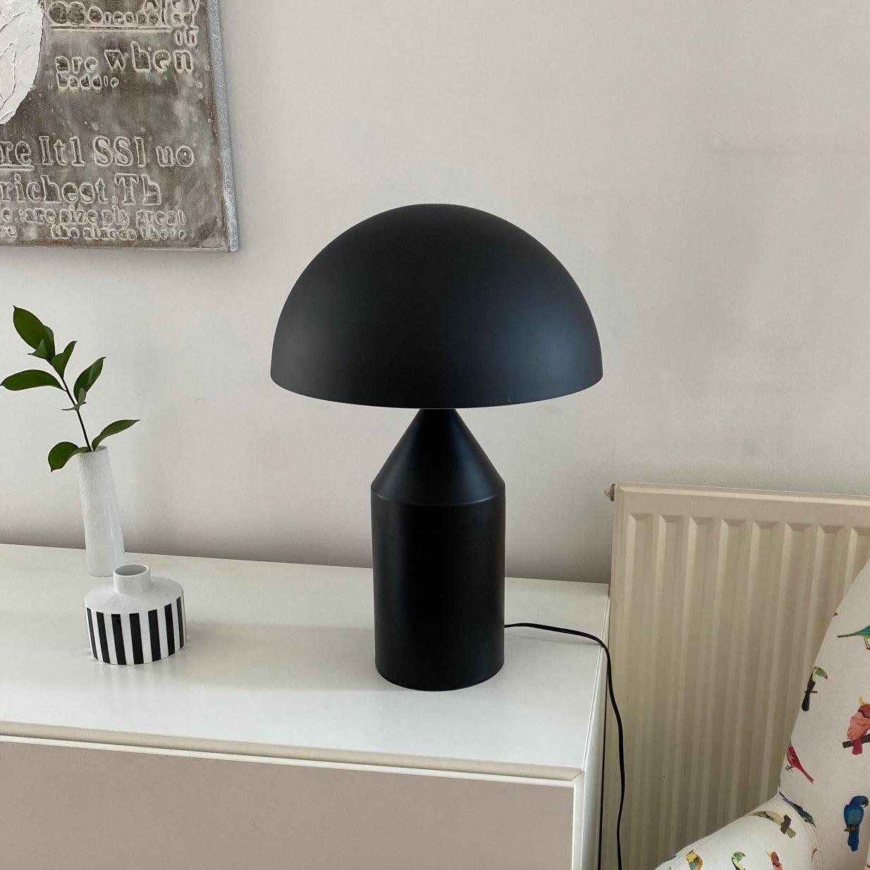 Geometric Table Lamp 13.8 in Metal Modern Bedroom Living Room Ambient Light Sculptural Design | Thomler