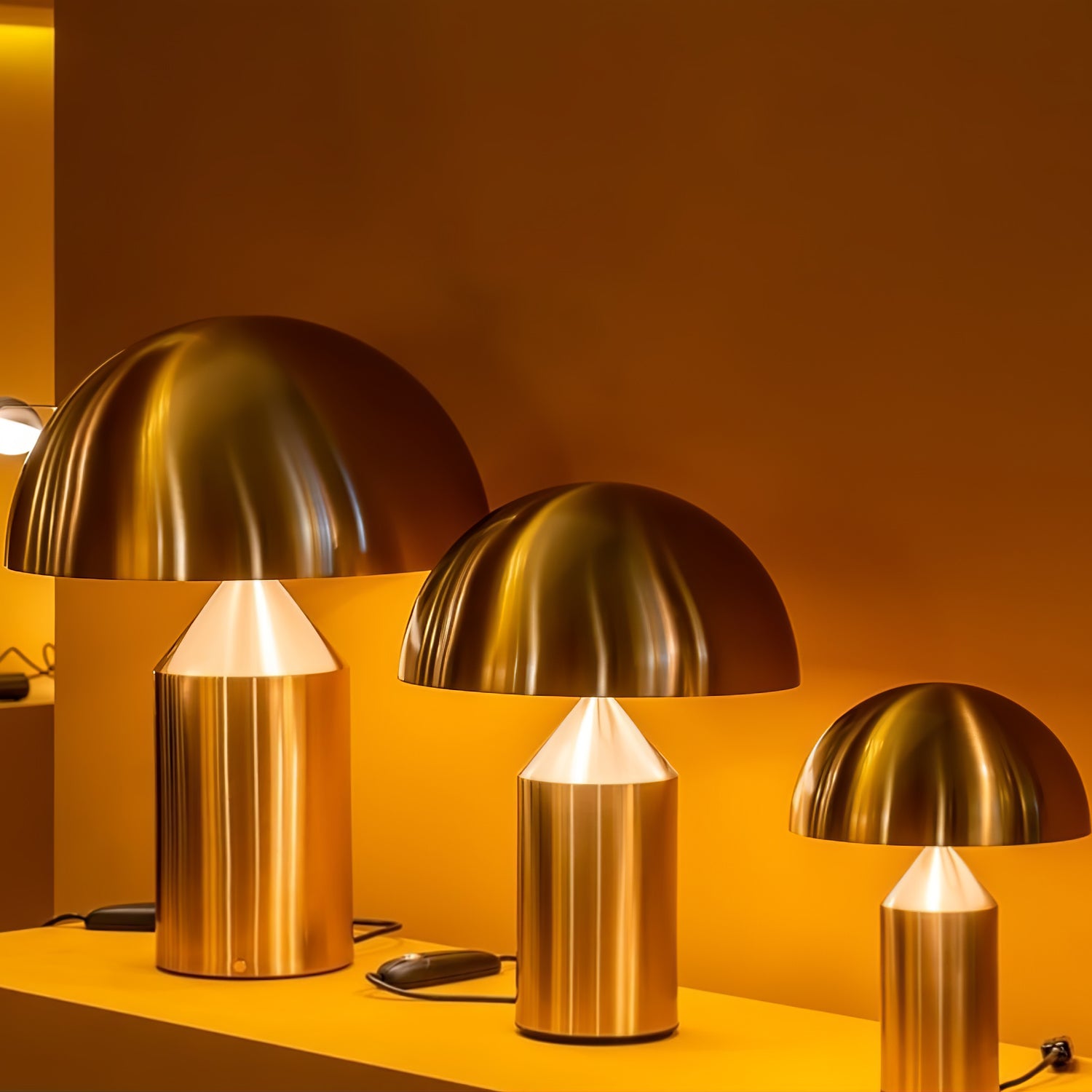 Geometric Table Lamp 13.8 in Metal Modern Bedroom Living Room Ambient Light Sculptural Design | Thomler