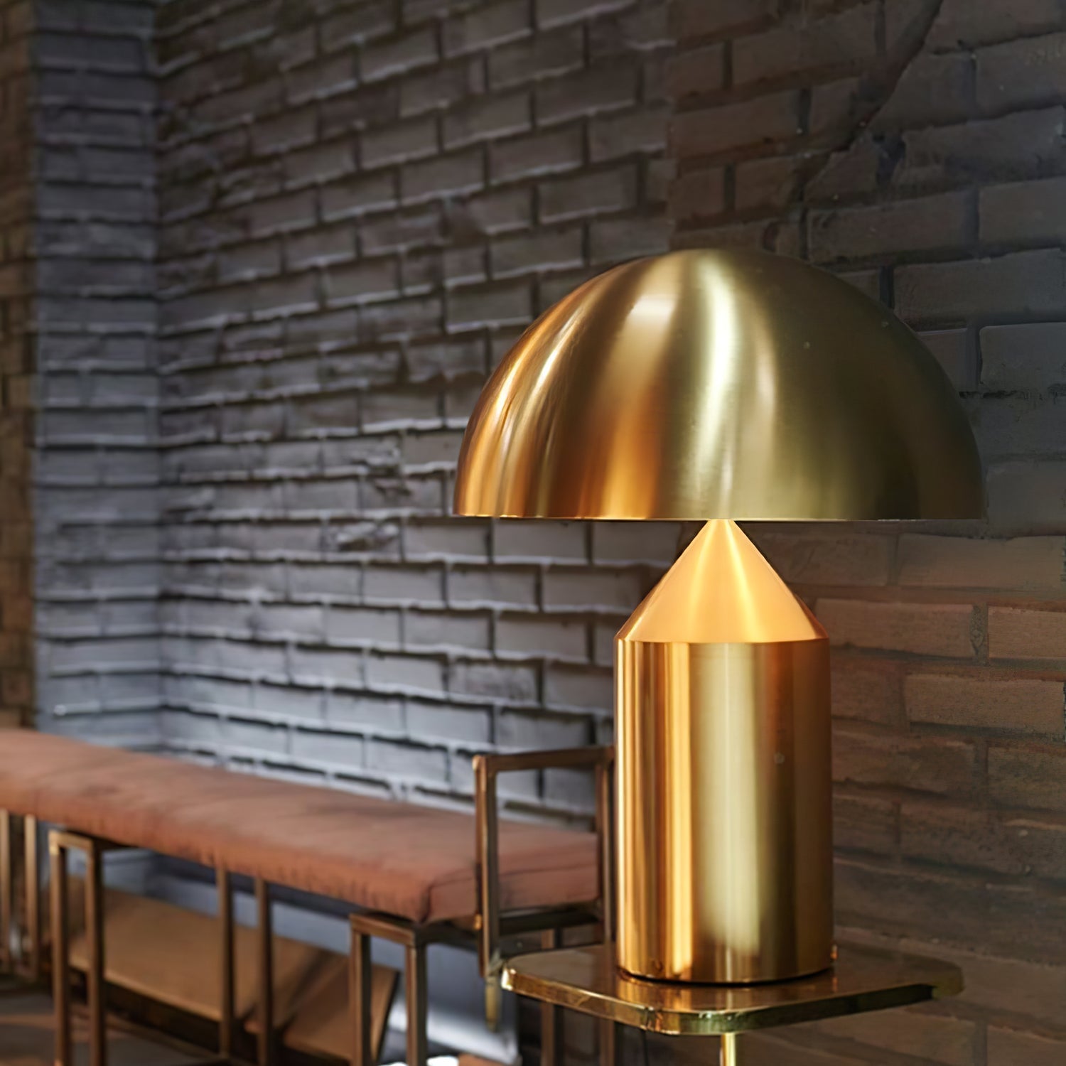 Geometric Table Lamp 13.8 in Metal Modern Bedroom Living Room Ambient Light Sculptural Design | Thomler