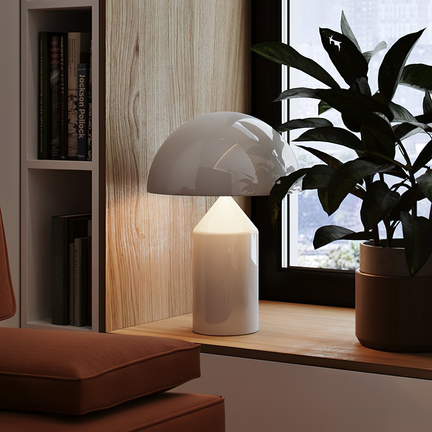 Geometric Table Lamp 13.8 in Metal Modern Bedroom Living Room Ambient Light Sculptural Design | Thomler