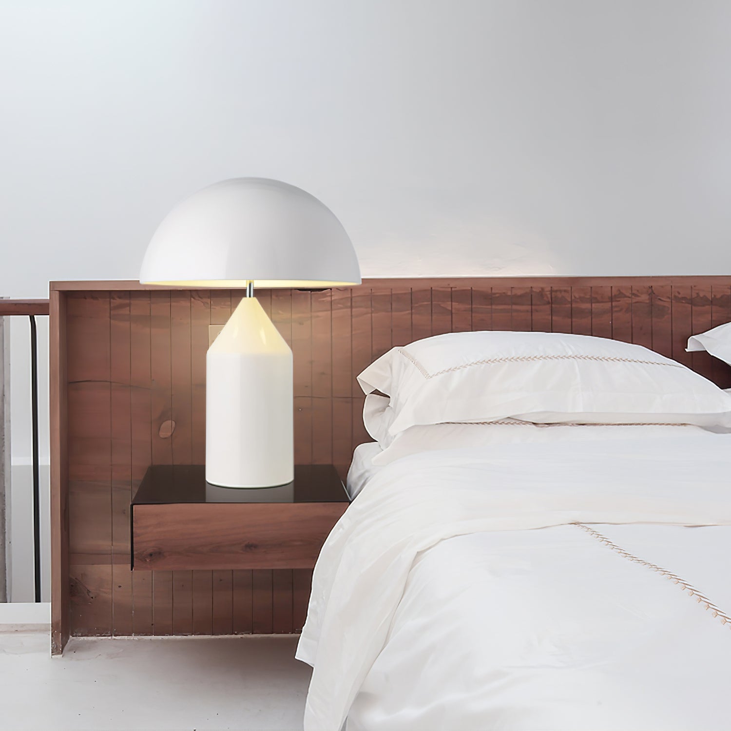 Geometric Table Lamp 13.8 in Metal Modern Bedroom Living Room Ambient Light Sculptural Design | Thomler