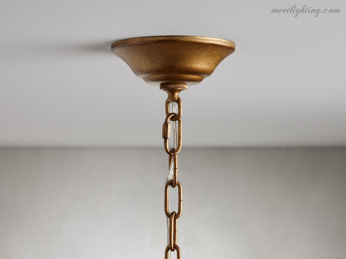 12-Light Hanging Fixture with Stacked Glass Beads in 3 Finishes – Grand Foyer Lighting for High Ceilings | Thomler