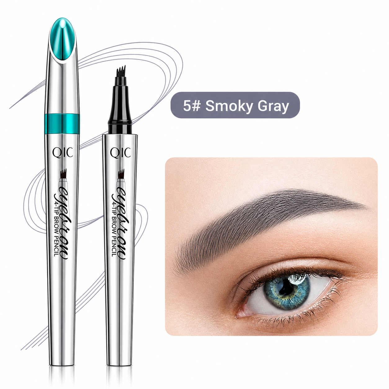 Four-Tip Eyebrow Pen Hair-Like Strokes Smudge-Proof Long-Wear Natural Brow Definer Tool for Sparse Thin Patchy Brows Women Daily Makeup | Thomler