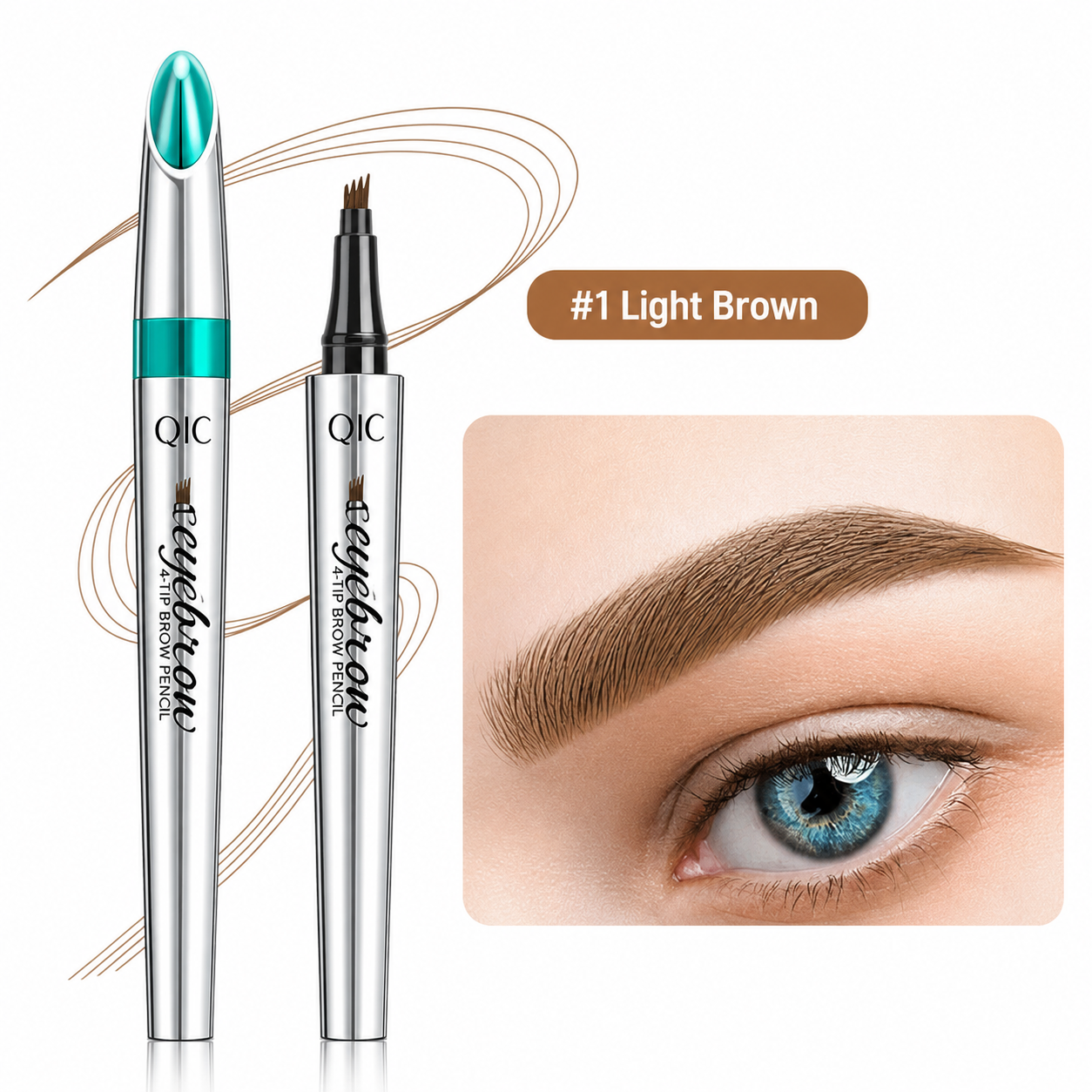 Four-Tip Eyebrow Pen Hair-Like Strokes Smudge-Proof Long-Wear Natural Brow Definer Tool for Sparse Thin Patchy Brows Women Daily Makeup | Thomler