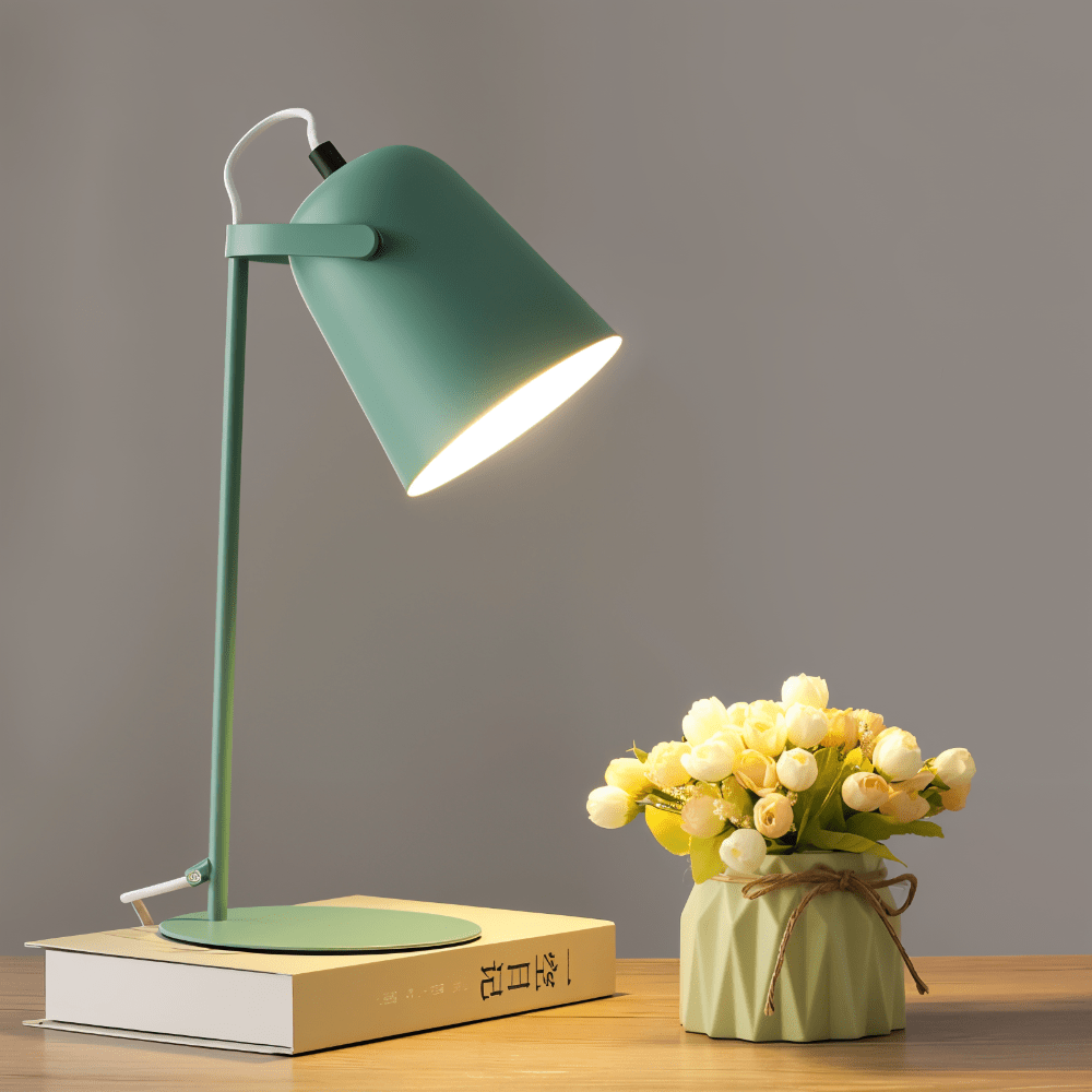 Swivel Desk Lamp with Adjustable Head – E27 Base, Pastel Finish, 64 ft Cord | Thomler