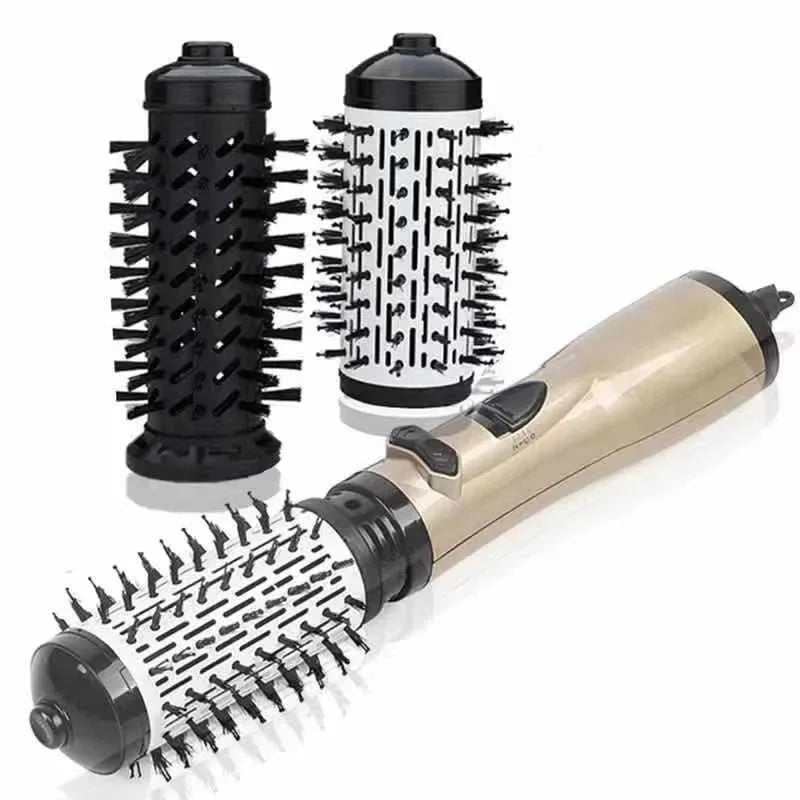 Volumizing Hot Air Brush with Rotating Barrel for Curls & Waves | Ionic Ceramic Styling Wand | Dual Voltage 1000W Hair Dryer Brush | Thomler