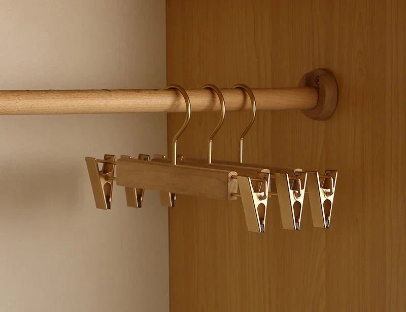 Solid Wood Coat Hangers with Wide Shoulder Support for Heavy Garments, Suits & Jackets | Natural Moisture-Absorbing Closet Organization | Thomler