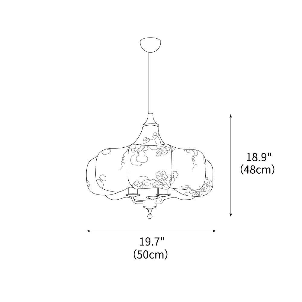 Layered Wood Hanging Light Fixture Adjustable Height Ceiling Lamp 20-24 Inches Multi-Material Dining Room Living Room Bedroom | Thomler