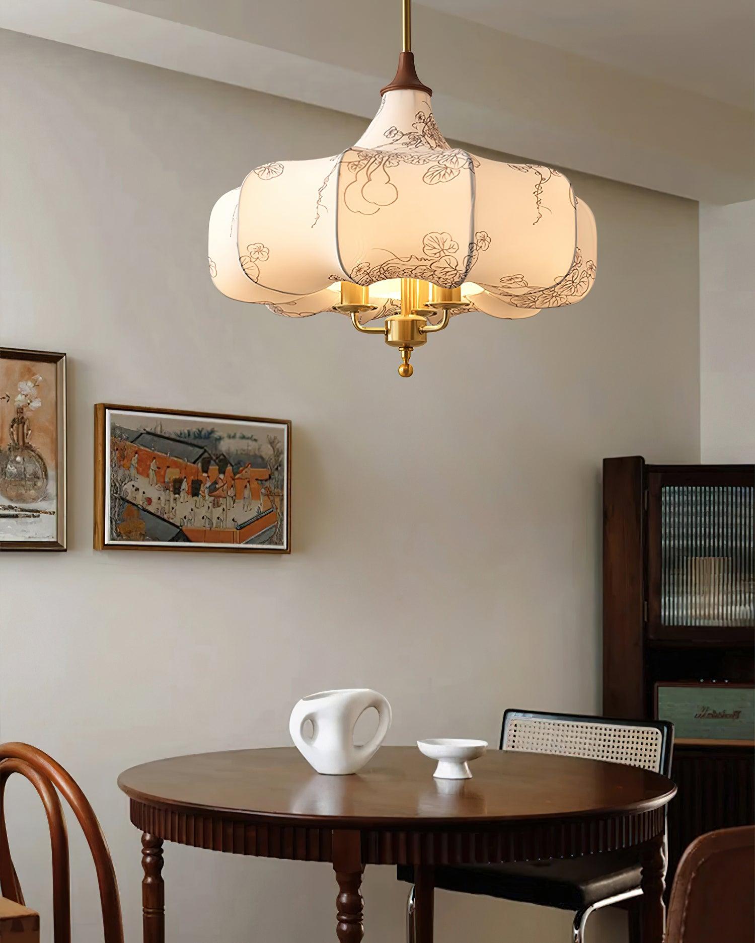 Layered Wood Hanging Light Fixture Adjustable Height Ceiling Lamp 20-24 Inches Multi-Material Dining Room Living Room Bedroom | Thomler