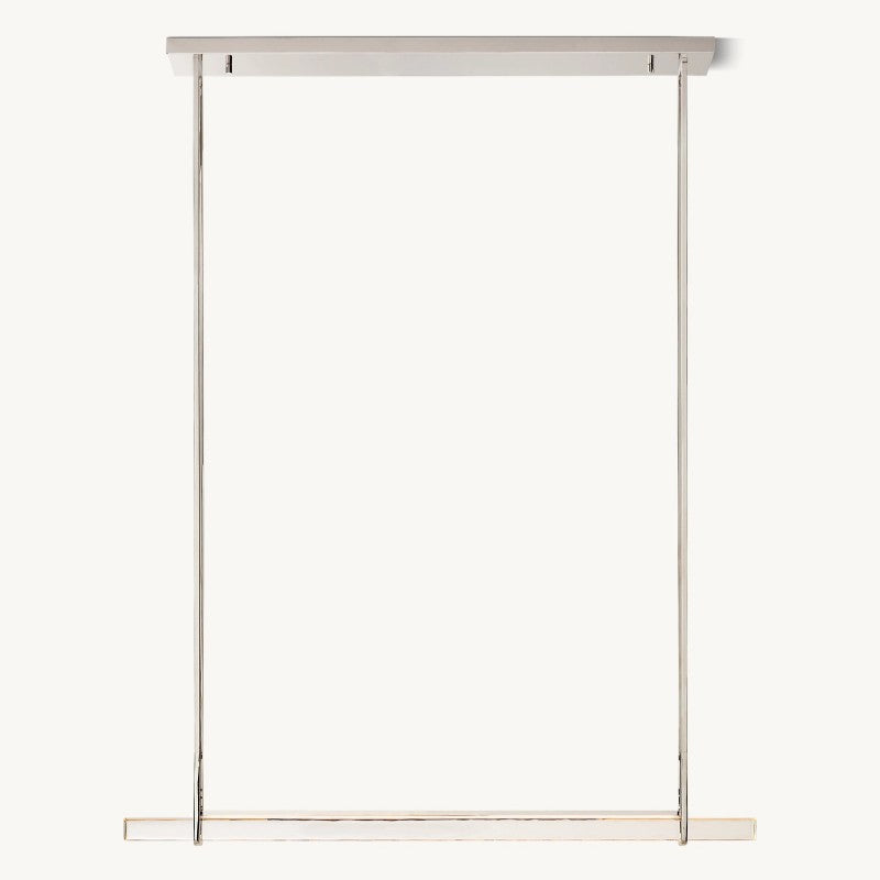 Linear Crystal Chandelier 60 Inch – Brass Frame with 10 Hanging Prisms – LED Lighting for Dining Room & Entryway | Thomler