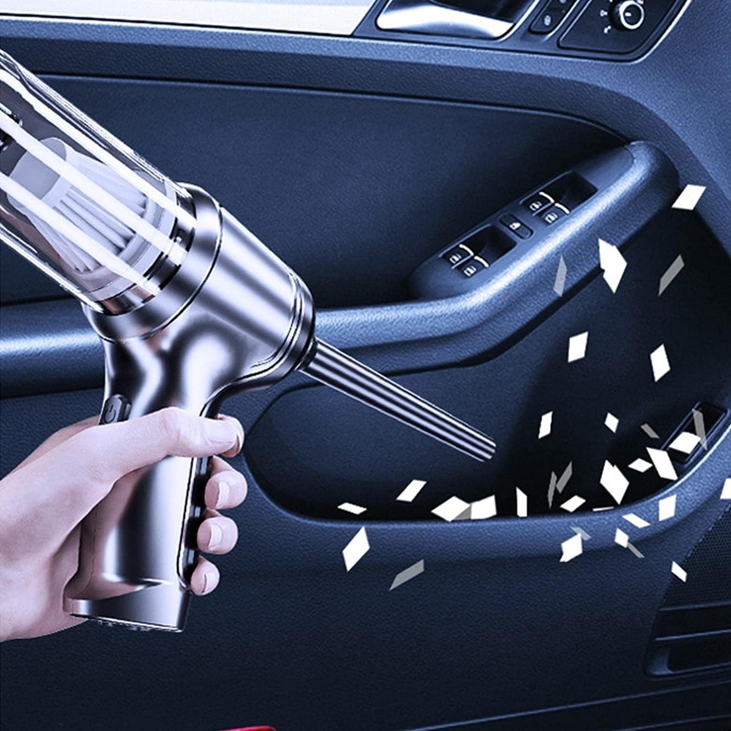 Cordless Handheld Vacuum Cleaner for Car & Home Use with Strong Suction Power, 3-in-1 Functions & Multiple Attachments for Upholstery Seats | Thomler