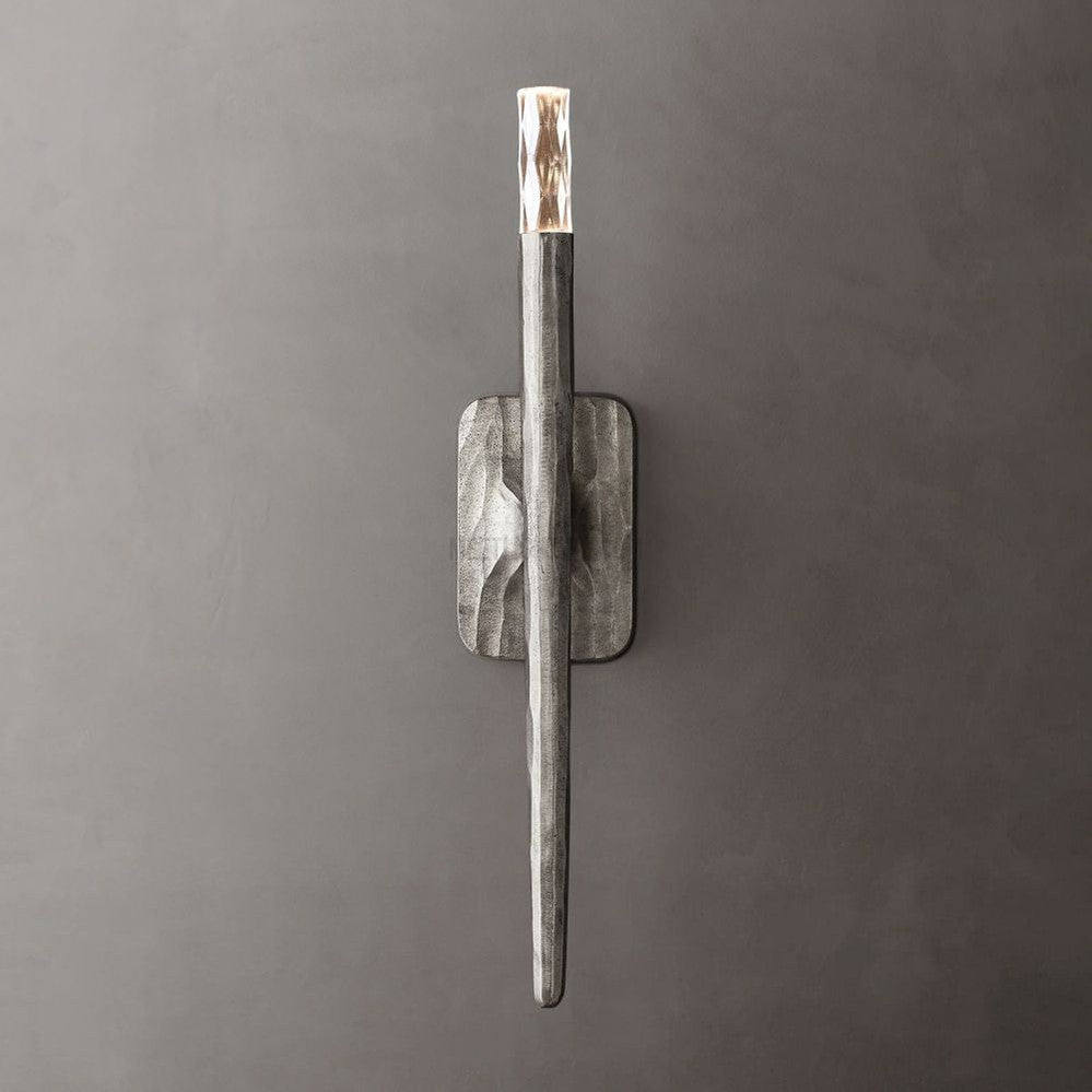 Tubular Wall Light Fixture – Forged Metal Finish – 20" or 36" Vertical Design – G9 LED Included – Bedroom Hallway Living Room Entryway | Thomler