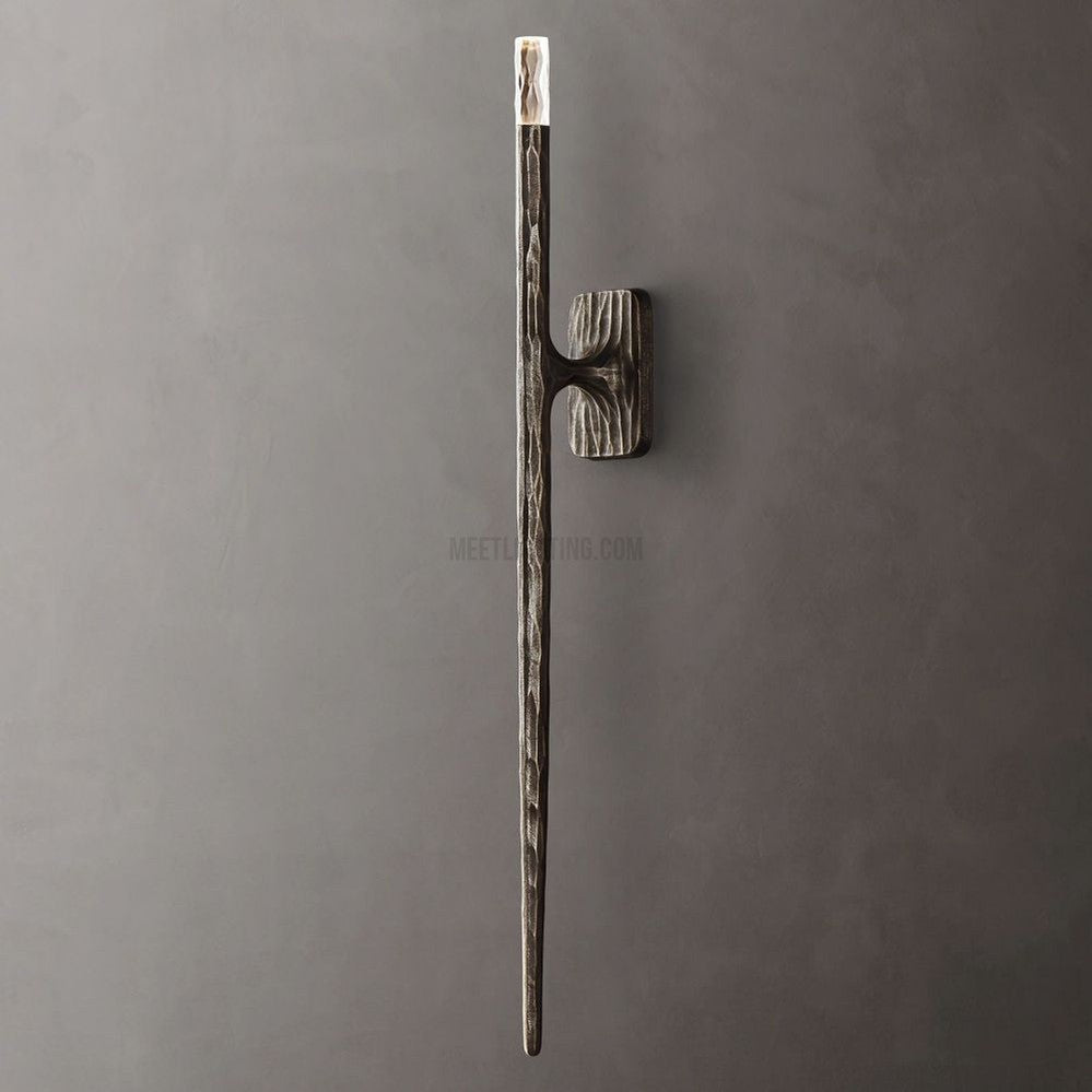 Tubular Wall Light Fixture – Forged Metal Finish – 20" or 36" Vertical Design – G9 LED Included – Bedroom Hallway Living Room Entryway | Thomler
