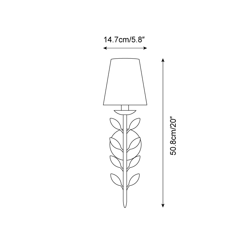 Wall Lamp Brass Fabric Shade 20 in Antique Gold Bathroom Vanity Lighting Sconce Dimmable E14 Indoor Outdoor | Thomler