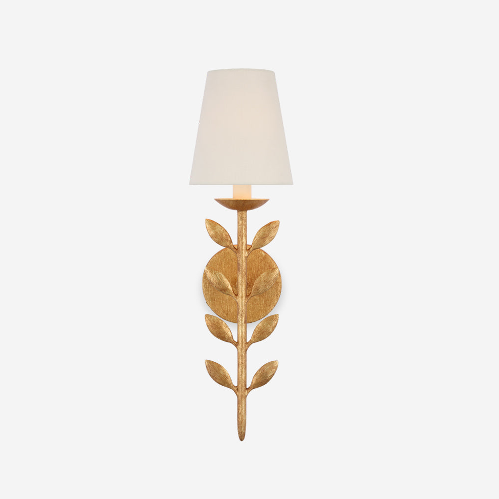 Wall Lamp Brass Fabric Shade 20 in Antique Gold Bathroom Vanity Lighting Sconce Dimmable E14 Indoor Outdoor | Thomler