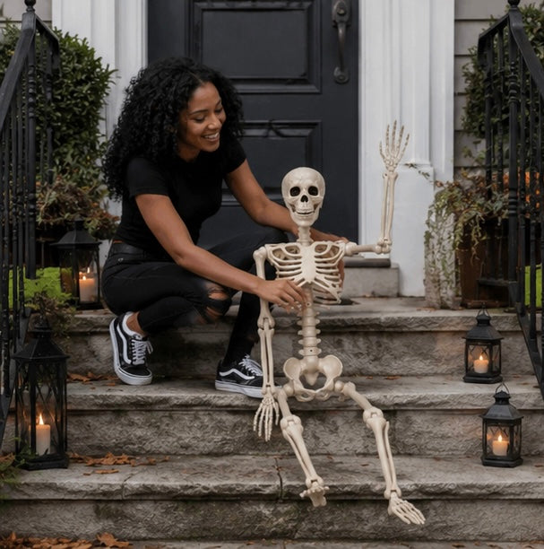 Articulated Skeleton Figure – Adjustable Limbs & Hanging Loop for Indoor & Outdoor October Displays | Thomler