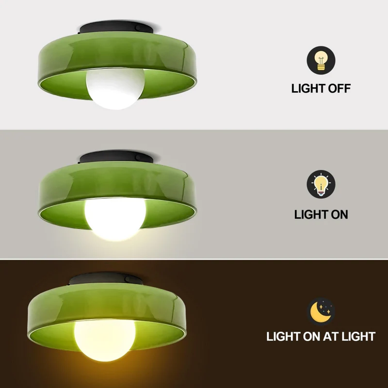 Ceiling And Wall Lamp Amber Glass 20.0 cm Soft Light Living Room Bedroom Decorative Lighting | Thomler