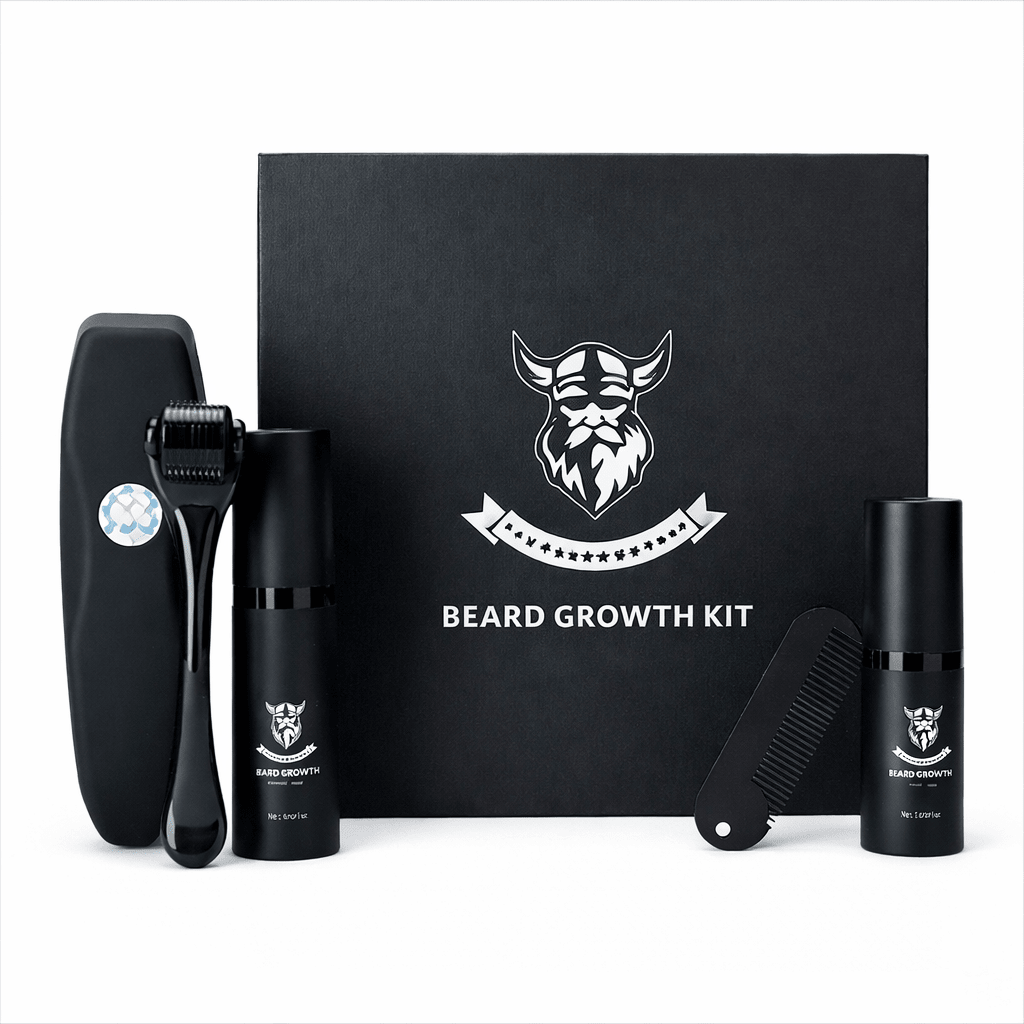 Facial Hair Essentials Kit – Dermaroller, Hydrating Oil & Styling Balm for Men | Thomler