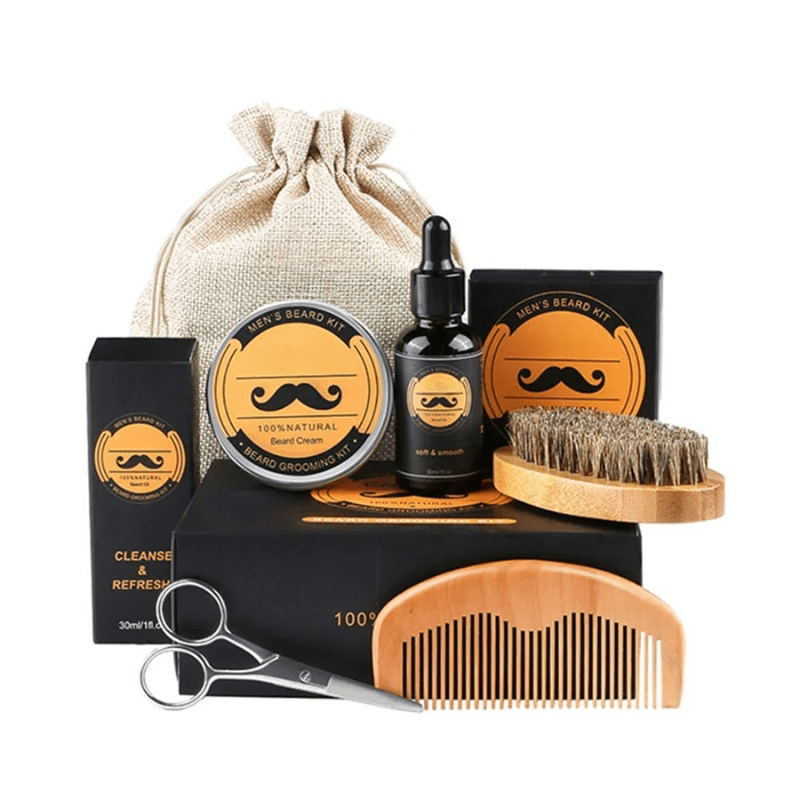 Facial Hair Essentials Kit – Dermaroller, Hydrating Oil & Styling Balm for Men | Thomler