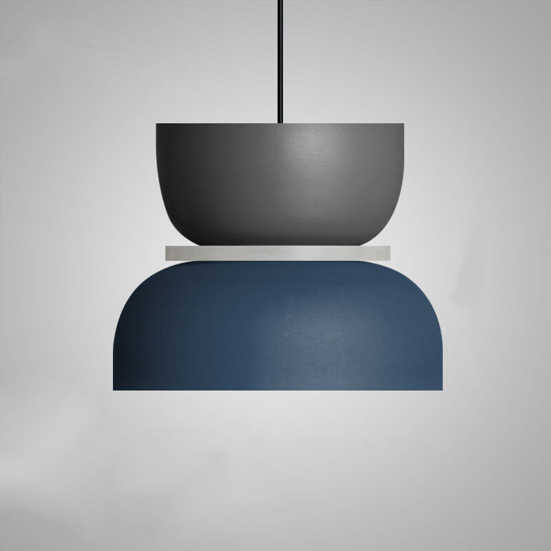 Single-Bulb Metal Hanging Fixture with Adjustable Cord in Vibrant Two-Tone Hues for Kitchen Island Dining Room Bedroom | Thomler
