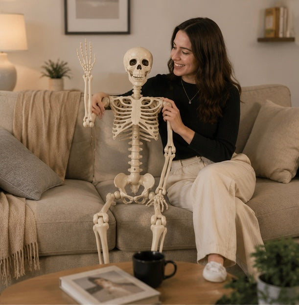 Articulated Skeleton Figure – Adjustable Limbs & Hanging Loop for Indoor & Outdoor October Displays | Thomler