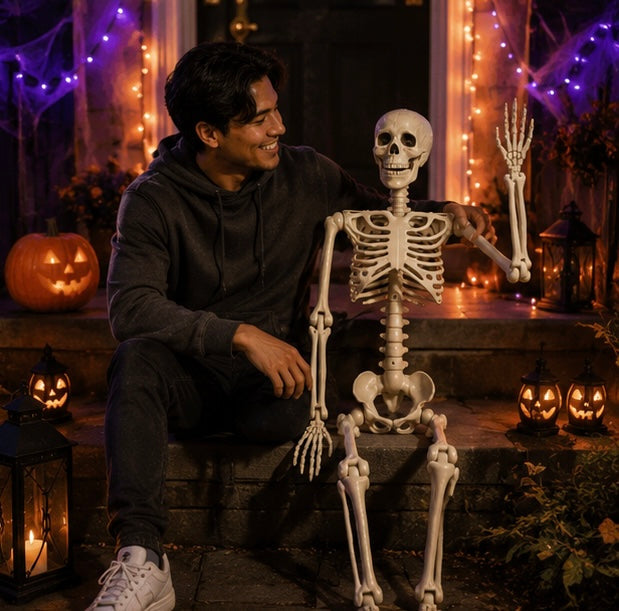 Articulated Skeleton Figure – Adjustable Limbs & Hanging Loop for Indoor & Outdoor October Displays | Thomler