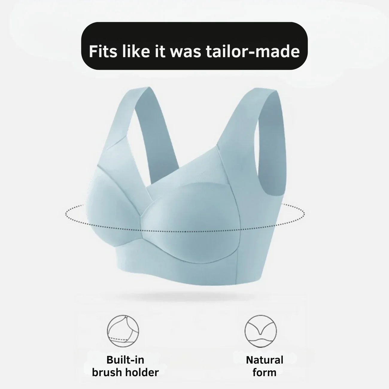 Wireless Lift Bra for Women Seamless Everyday Comfort Support Plus Size Wire-Free Pullover Bralette with Wide Straps | Thomler